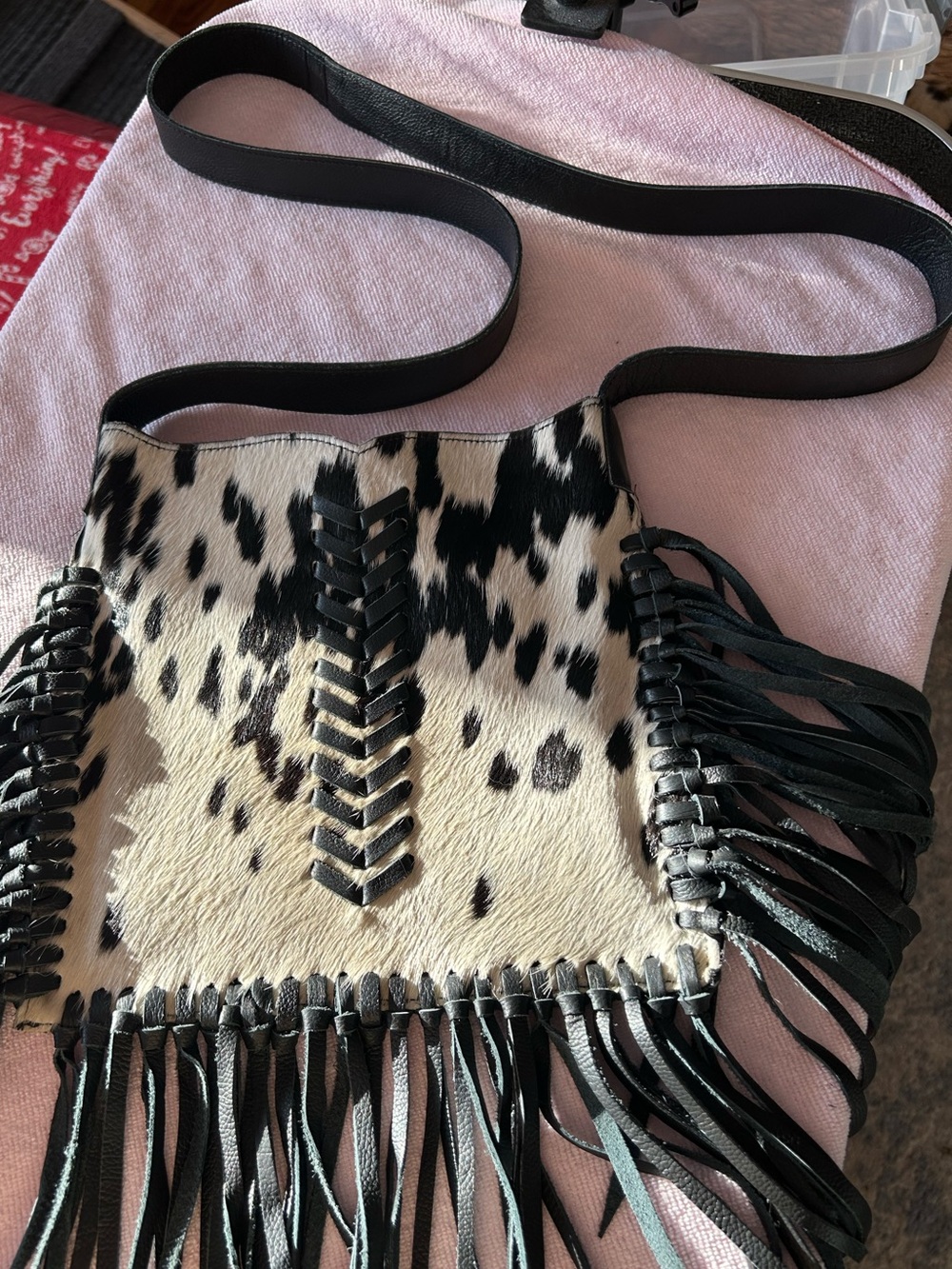 Hair on hide purse
